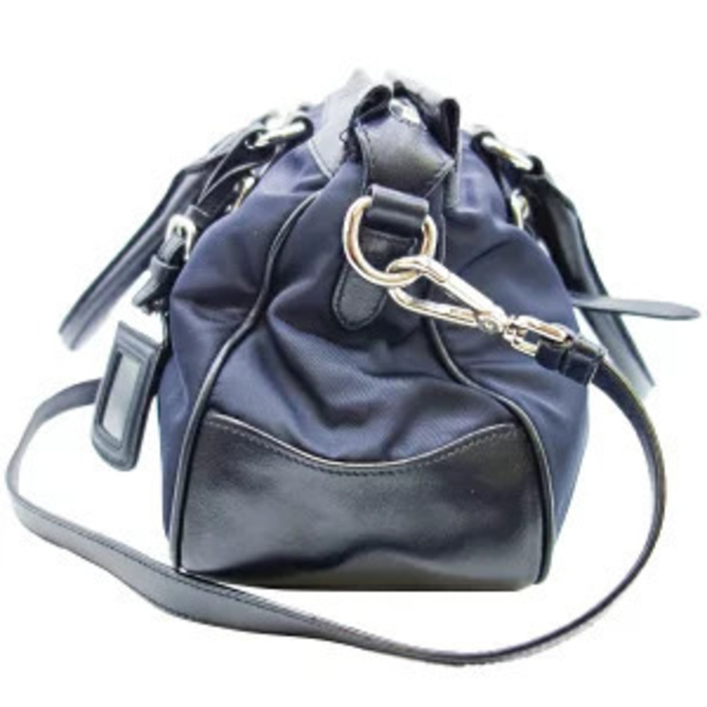 Prada Tote Shoulder Blue Crossbody Bag Navy Blue